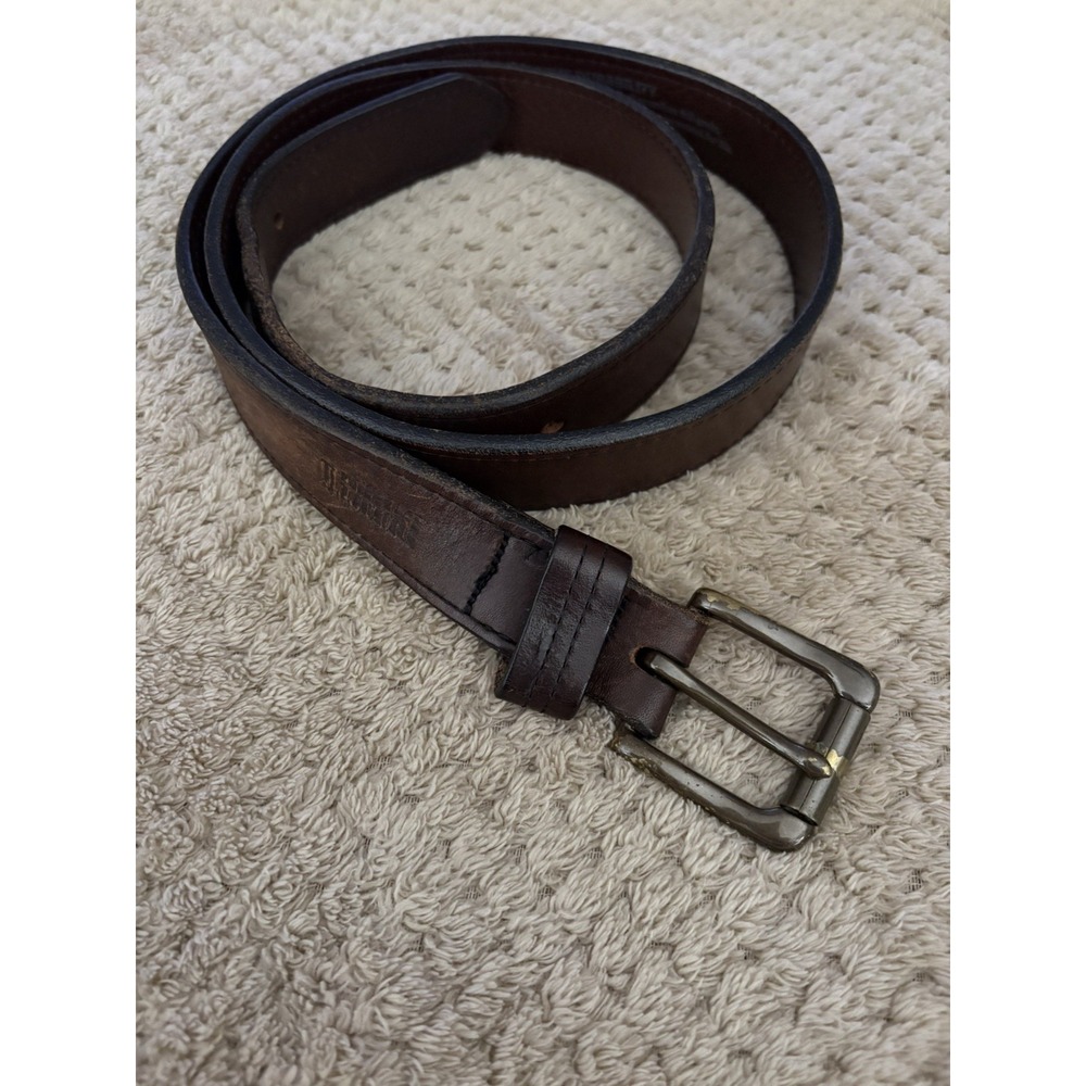 Duluth Trading Brown Leather Belt Men's Size 48 Lifetime Durability Made In USA